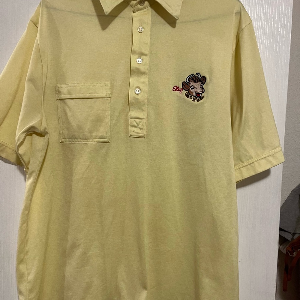 Yellow Polo Shirt with Embroidered Patch